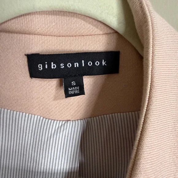 Gibsonlook Inverted notch Collar Cotton Blend Knit Blazer in Pearl Blush - Picture 5 of 7